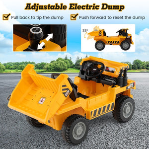 12V Battery-Powered Electric Ride-On Dump Truck for Kids with Functional Dump Bed Trend Times 7