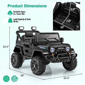 12V Battery-Powered Kids Electric Ride-On Truck Car with Remote Control, Wheels & 3 Speed Settings Trend Times 2