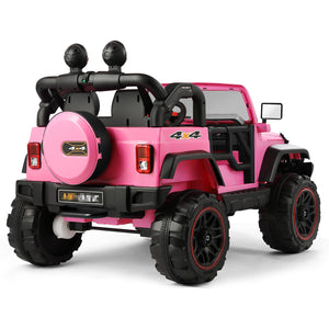 12V Pink and Black Kids Ride-On Truck with MP3, LED Lights, Remote Control, and Battery Cover Trend Times 20