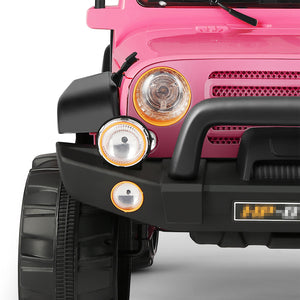 12V Pink and Black Kids Ride-On Truck with MP3, LED Lights, Remote Control, and Battery Cover Trend Times 22