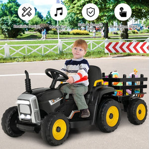 12V Battery-Powered Kids Electric Ride-On Tractor Toy with Safety Belt for Toddlers Trend Times 5
