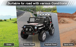 12V Battery-Powered 2-Seat Kids Electric Jeep Ride-On Car with Remote Control Trend Times 12