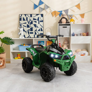12V Battery Powered Kids Ride-On ATV with Bright Headlights and Built-in Music Green Trend Times 2