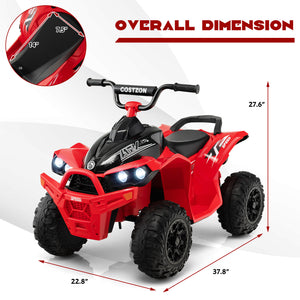 12V Battery-Powered Kids Ride-On ATV with Bright Headlights and Built-in Music Red Trend Times 1
