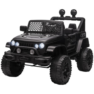 12V Battery-Powered Kids Ride-On Off-Road Truck Toy with Parent Remote Control Black Trend Times 3