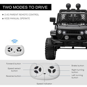 12V Battery-Powered Kids Ride-On Off-Road Truck Toy with Parent Remote Control Black Trend Times 6