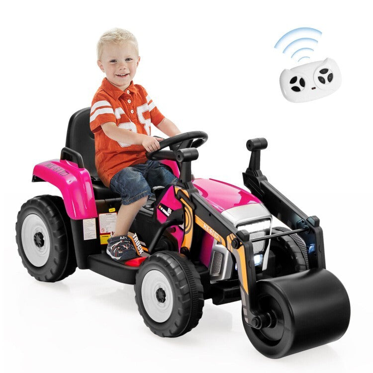 12V Battery-Powered Kids Ride-On Road Roller with 2.4G Remote Control Trend Times 0