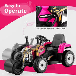 12V Battery-Powered Kids Ride-On Road Roller with 2.4G Remote Control Trend Times 5