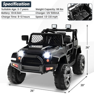 12V Battery Powered Kids Ride On Truck Car with Remote Control and Headlights Trend Times 2