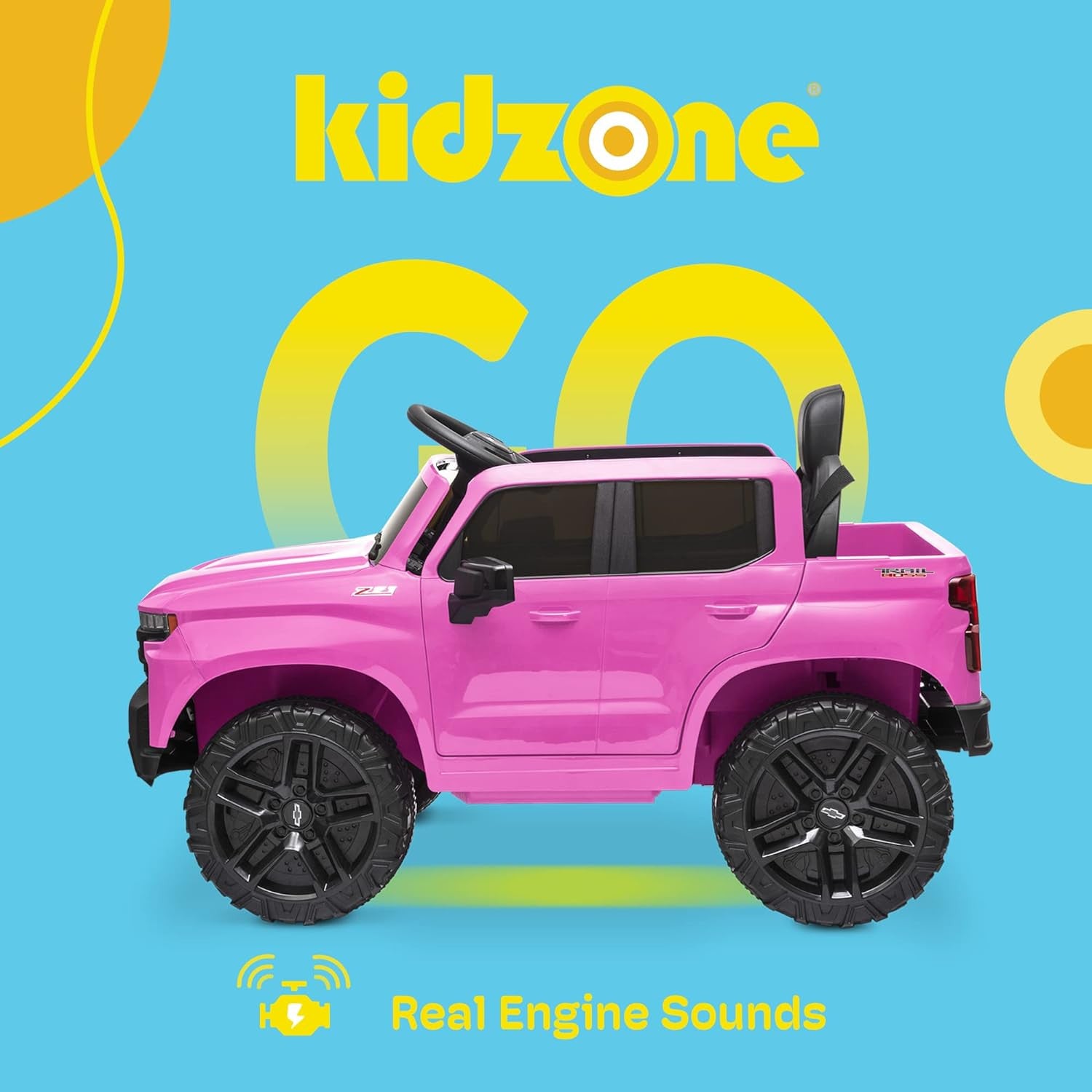 12V Battery Powered Licensed Chevrolet Silverado Trail Boss LT Kids Ride-On Truck Trend Times 1