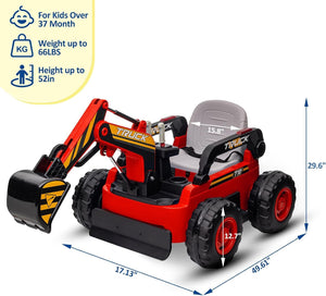 12V Battery-Powered 4WD Electric Ride-On Excavator Truck for Kids Trend Times 2