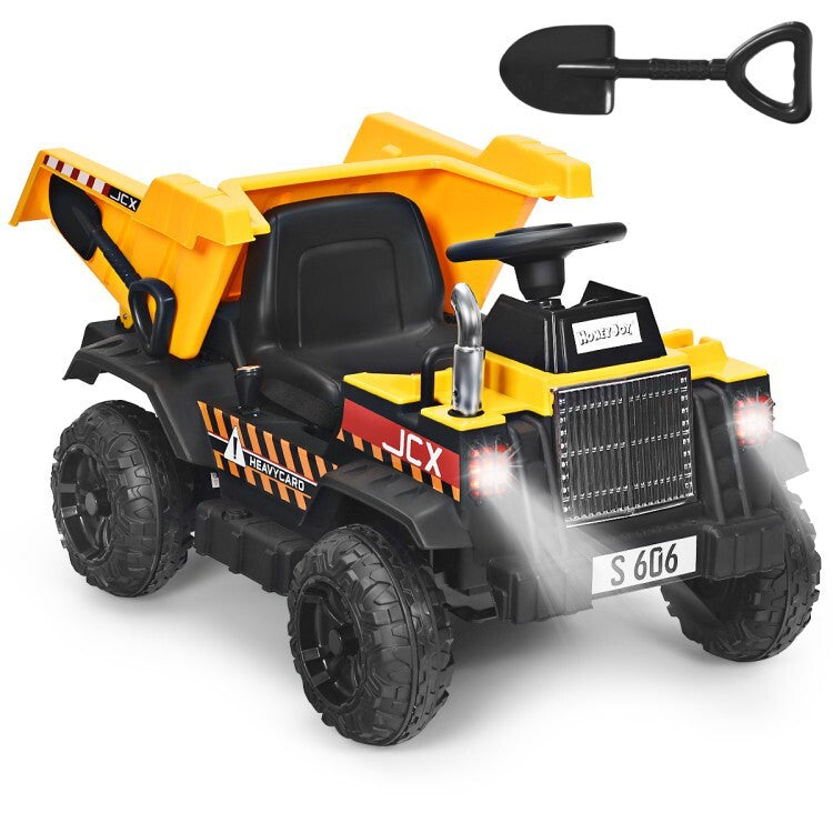 12V Battery-Powered Electric Ride-On Dump Truck Toy with Bucket and Dump Bed for Toddlers Trend Times 0