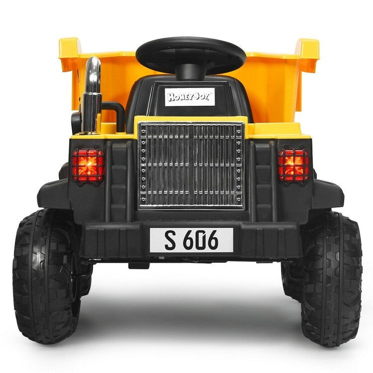 12V Battery-Powered Electric Ride-On Dump Truck Toy with Bucket and Dump Bed for Toddlers Trend Times 1