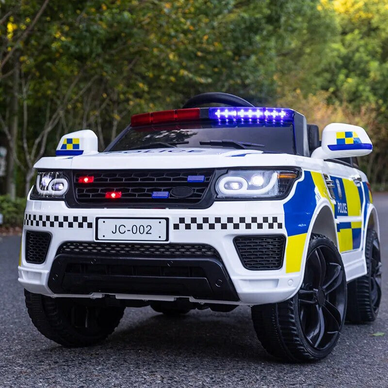 12V Large Electric Police Car with Remote Control and Four-Wheel Double Drive Trend Times 0