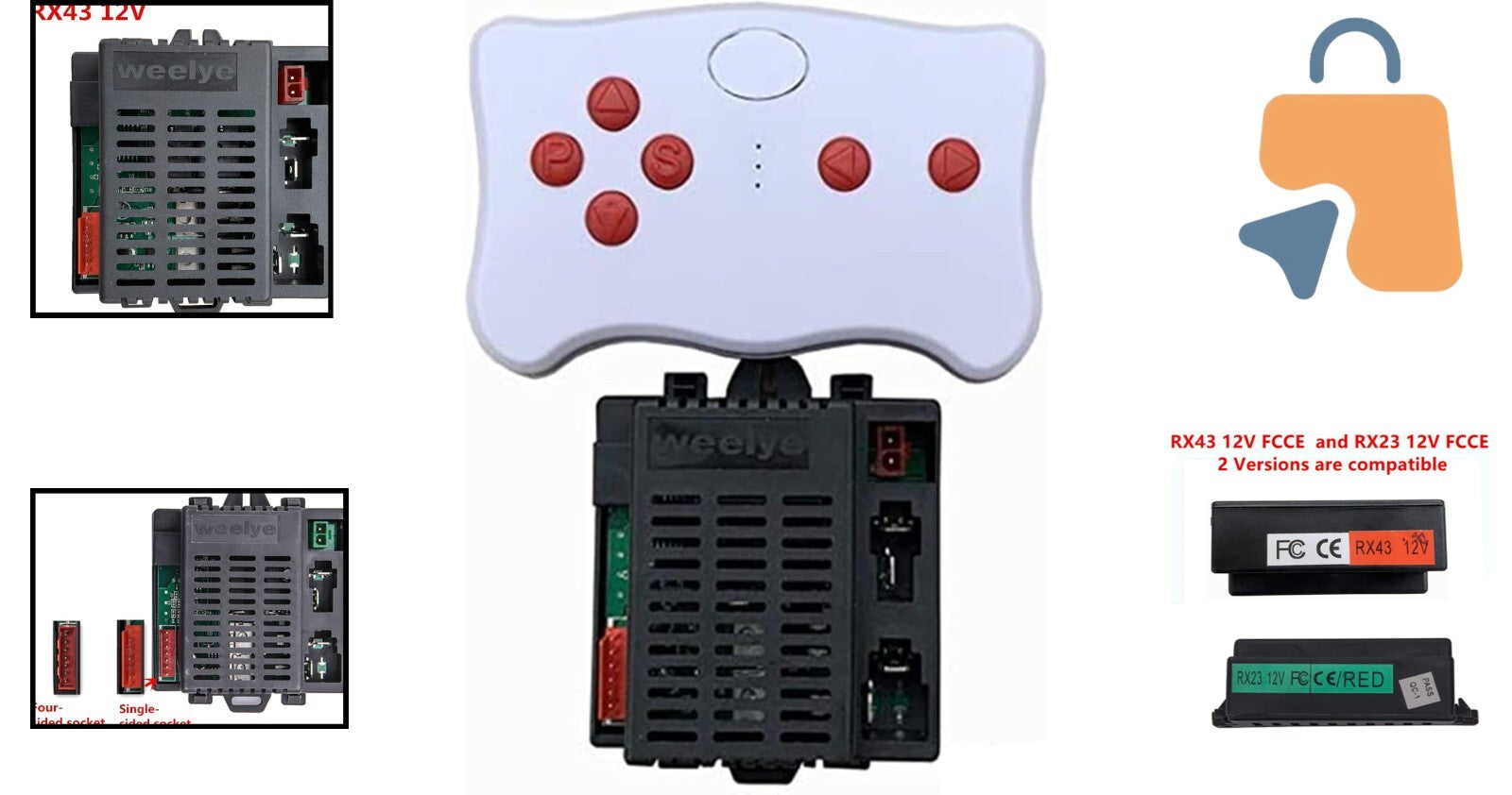 12V Bluetooth Remote Control Kit for Kids Ride-On Cars Compatible with RX Series Trend Times 1