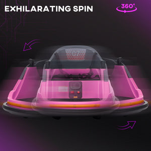 12V Pink Kids Bumper Car with 360° Rotation and Safety Belt Trend Times 4