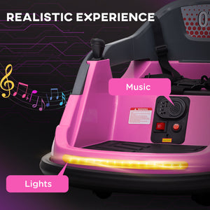 12V Pink Kids Bumper Car with 360° Rotation and Safety Belt Trend Times 5