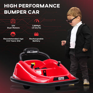 12V Red Kids Ride-On Bumper Car Toy with Parent Remote Control Trend Times 4