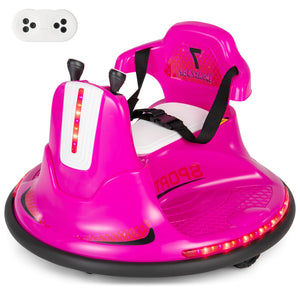 12V Electric Pink Bumper Ride-On Car for Kids and Toddlers with 360 Degree Spin Trend Times 10