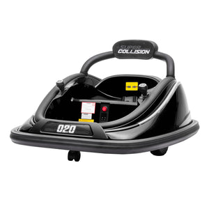 12V Black Electric Ride-On Bumper Car for Kids with Remote Control and 360° Rotation Trend Times 3