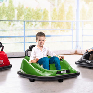 12V Electric Green Kids Ride-On Bumper Car with Remote Control and 360° Steering Trend Times 8