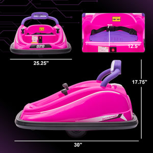 12V Pink Electric Ride-On Bumper Car for Kids with Remote Control and 360° Steering Trend Times 1