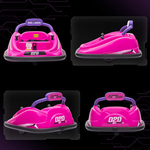 12V Pink Electric Ride-On Bumper Car for Kids with Remote Control and 360° Steering Trend Times 10