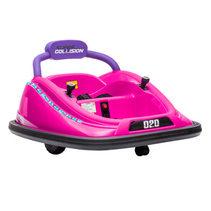 12V Pink Electric Ride-On Bumper Car for Kids with Remote Control and 360° Steering Trend Times 2