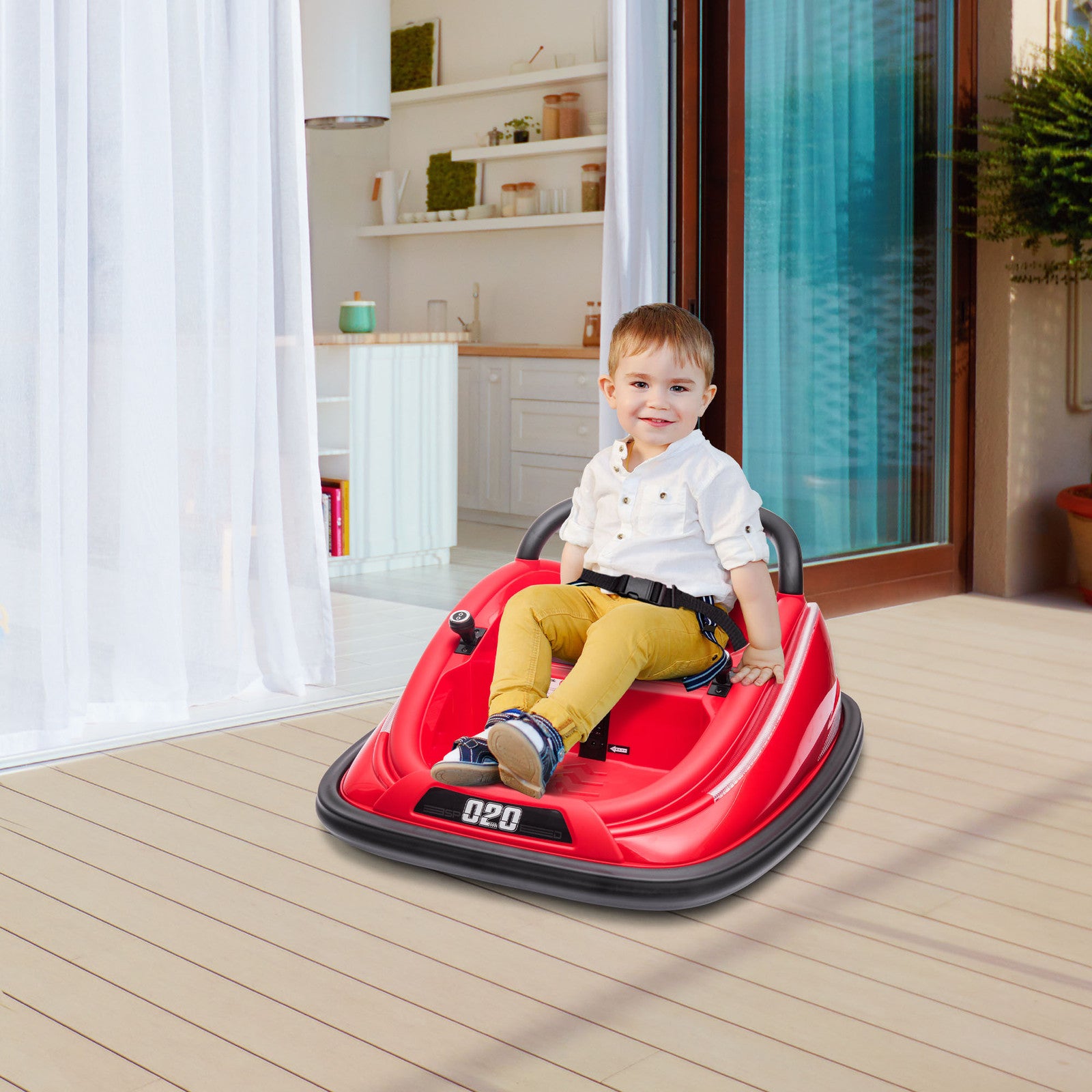 12V Red Electric Ride-On Bumper Car for Kids with 360° Spin and Remote Control Trend Times 0