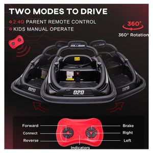 12V Electric Kids Ride-On Bumper Car with Remote Control and 360° Rotation Trend Times 4