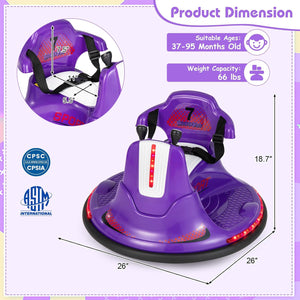 12V Toddler Ride-On Bumper Car with Dual Joysticks and Flashing Lights for Ages 1-3 Trend Times 8