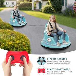 12V Kids Bumper Car with Remote Control, LED Lights, and 360-Degree Spin Trend Times 5