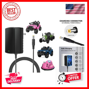 12V Charger for Kids Ride-On Cars Compatible with SUV Kid Trax and Dynacraft Toys Trend Times 0