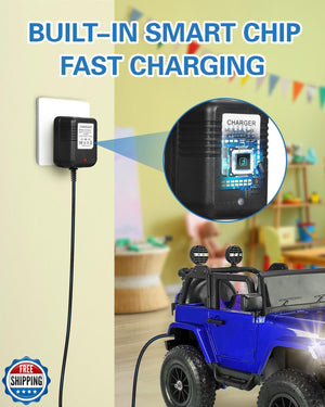 12V Battery Charger for Kidzone Bumper Car and Ride-On Toys Trend Times 2