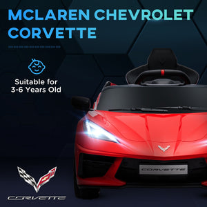 12V Licensed Chevrolet Corvette Kids Electric Ride-On Car with Remote Control Red Trend Times 4