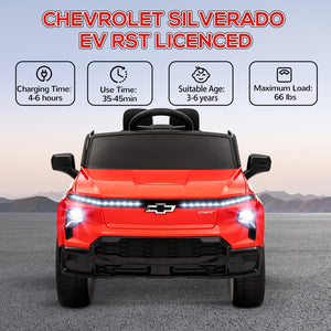 12V Licensed Chevrolet Silverado EV RST Kids Electric Ride-On Car Red Trend Times 4