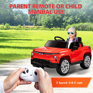 12V Licensed Chevrolet Silverado EV RST Kids Electric Ride-On Car Red Trend Times 6