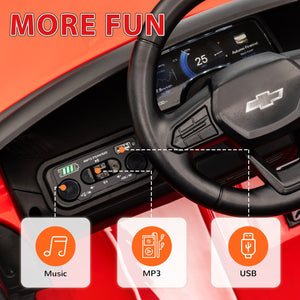 12V Licensed Chevrolet Silverado EV RST Kids Electric Ride-On Car Red Trend Times 9