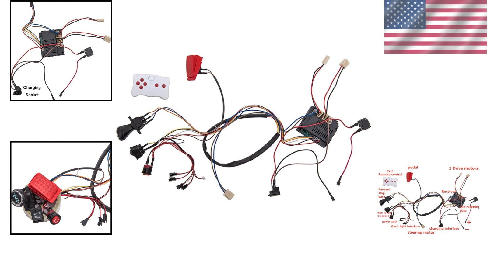 12V Children’s Electric Car DIY Accessory Set with Remote Control and Complete Wiring Kit Trend Times 1