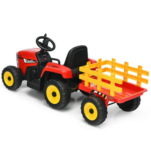 12V Electric Ride-On Tractor for Kids with 3-Gear Shift and Ground Loader Attachment Trend Times 5