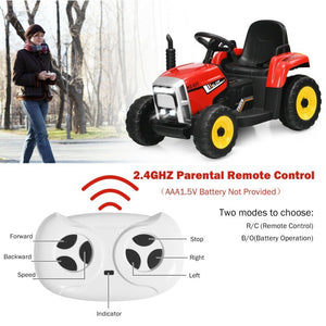 12V Electric Ride-On Tractor for Kids with 3-Gear Shift and Ground Loader Attachment Trend Times 8