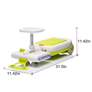 12V Kids Cleaning Go-Kart with Extendable Mop, 35W Motor, Adjustable Speed 1.86-2.49 MPH, Ages 3-6, Green Trend Times 1