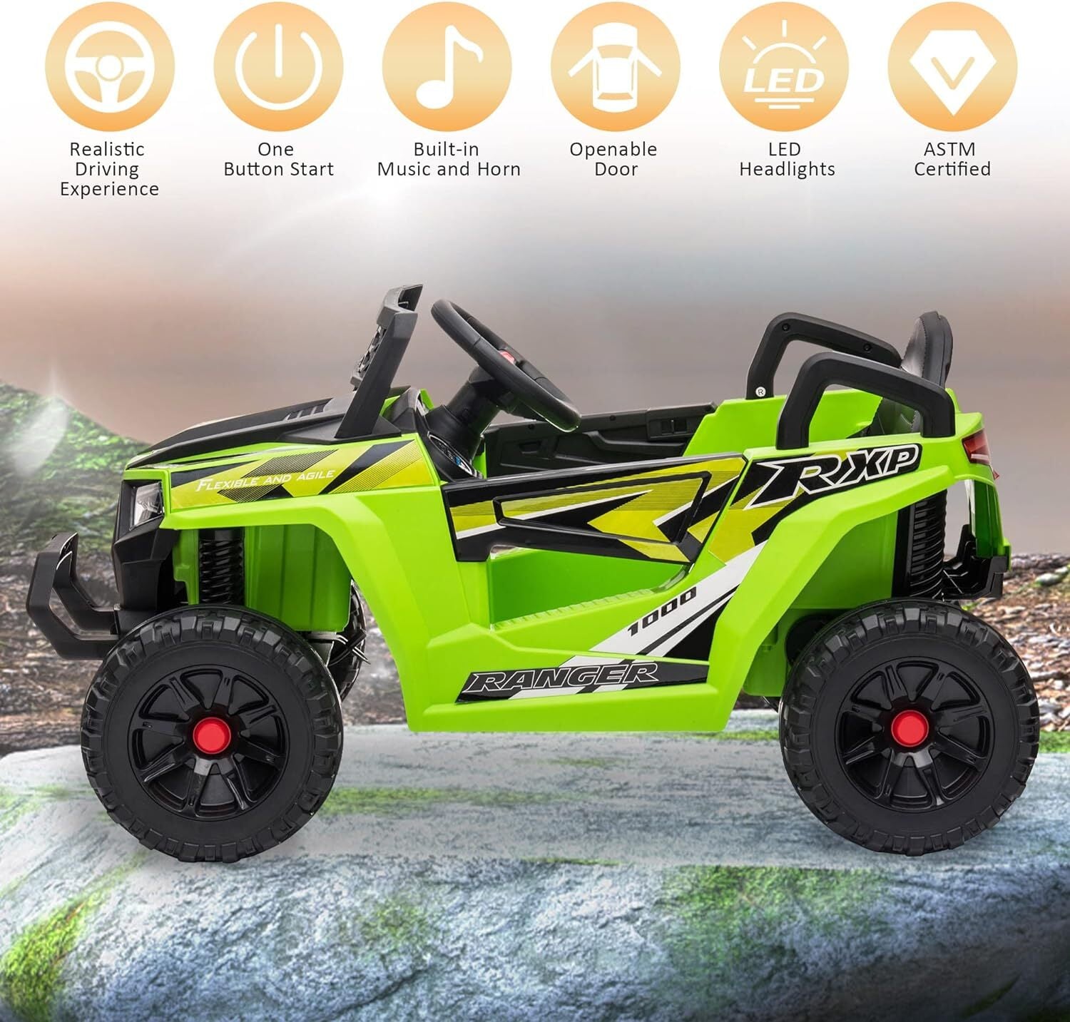 12V Electric Ride-On Truck ATV for Kids Ages 3-6 Beach Toy Trend Times 1