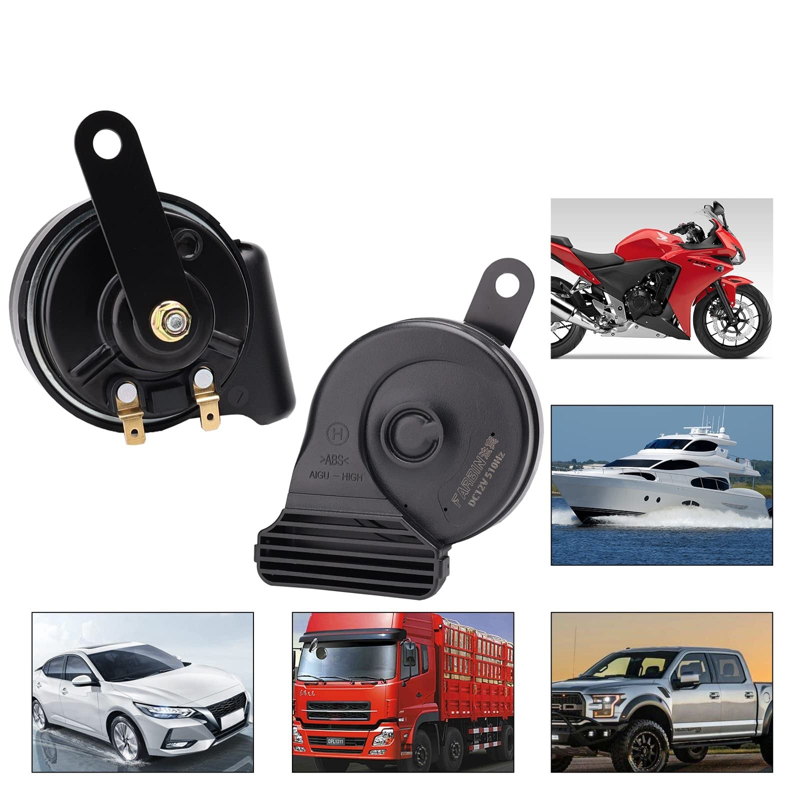 12V Compact Waterproof Car and Train Horn with High and Low Tones, Super Loud Trend Times 1