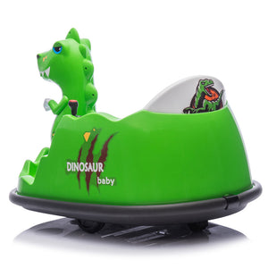 12V Dinosaur-Shaped Kids Ride-On Bumper Car with Spray, Light, and 360-Degree Rotation Trend Times 24