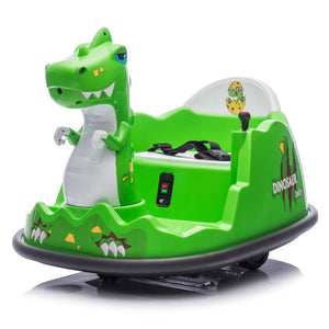 12V Dinosaur-Shaped Kids Ride-On Bumper Car with Spray, Light, and 360-Degree Rotation Trend Times 5