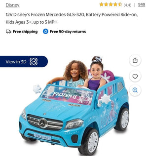 12V Disney Frozen Mercedes GLS 320 Powered Ride-On Car for Girls Ages 3 to 5 Trend Times 2