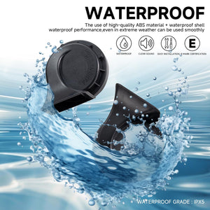 12V Dual-Tone Electric Snail Car Horn Kit Black Loud Waterproof Universal Trend Times 6