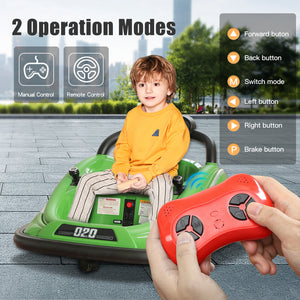 12V Electric 360° Spin Kids Ride-On Bumper Car with Parental Remote Control Trend Times 2