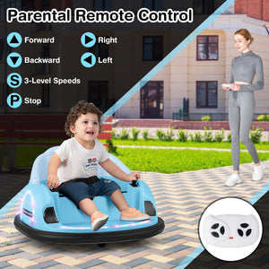 12V Electric 360° Spin Ride-On Bumper Car Toy with Remote Control for Toddlers Trend Times 5